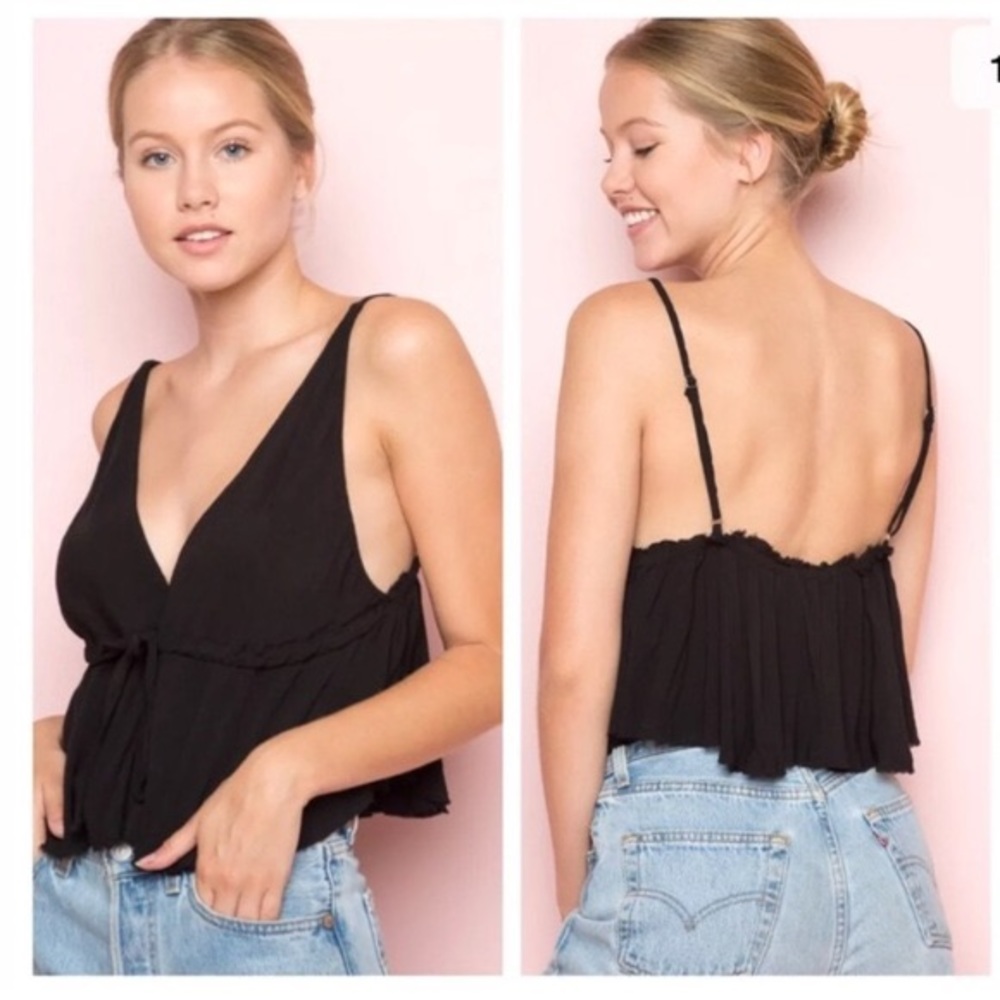 Brandy Melville Black Low cut top